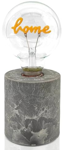 Mea-Living GmbH Lucia Tischleuchte mit LED-Lampe Home in gelb und Betonoptiksockel H:18 cm, batteriebetrieben - Tischlampe Liebe, Lampe, Moderner Deko Stil, Tischdeko