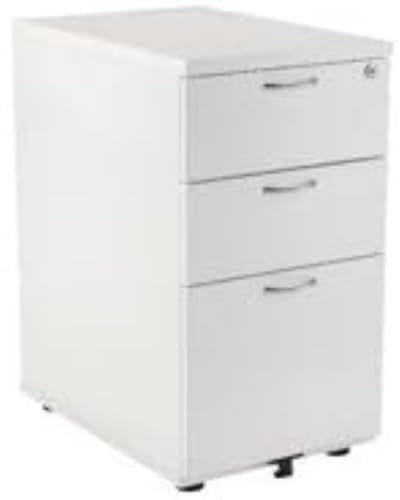 Jemini 3 Drawer Desk High Pedestal 404x600x730mm White KF74149