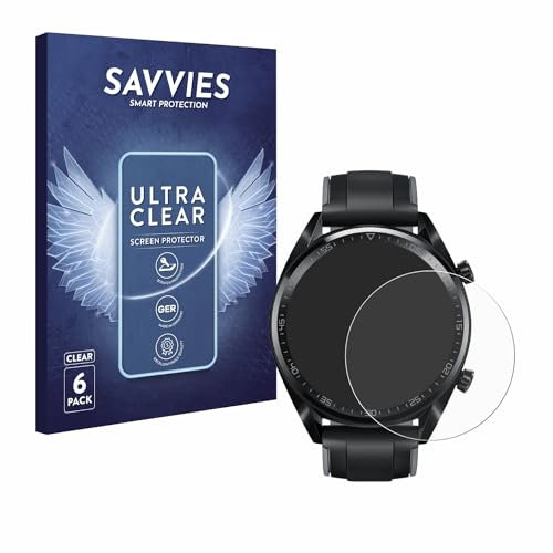 savvies Protection Ecran pour Huawei Watch GT/GT Active (6 Pièces) - Film Protection Ultra Clair