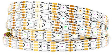 BTF-LIGHTING WS2815 (aktualisiert WS2812B) 5m 300 individuell digital adressierbare Pixel RGB-Dual-Signal-LED Flexibles Lichtband 5050 SMD IP30 Nicht wasserdicht Magic Dream Color DC12V Weiß PCB
