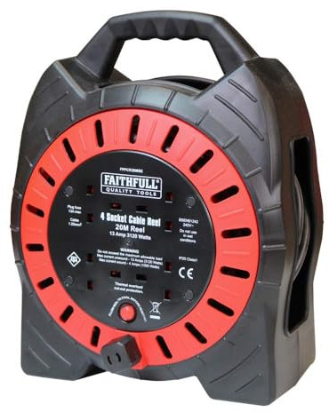 Faithfull FPPCR20MSE Enclosed Cable Reel 240V 20M 13A 4G