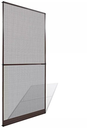 Moustiquaire à Charnière pour Porte avec Cadre en Aluminium + Filet en Fibre de Verre Marron 100 x 215 Cm, Peut être Ajustée pour s'adapter à Toutes Les Tailles de Porte