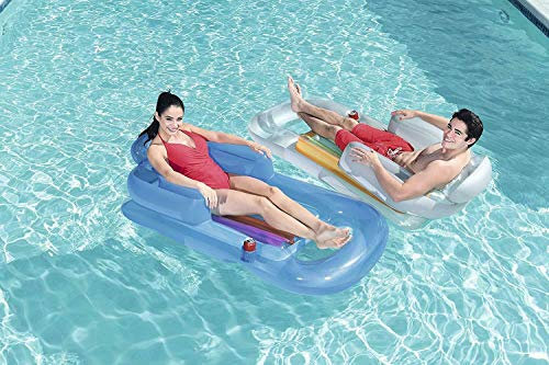 Unibos Designer Fashion Lounger Inflatable Swimming Pool Lilo Assorted Reclining Float