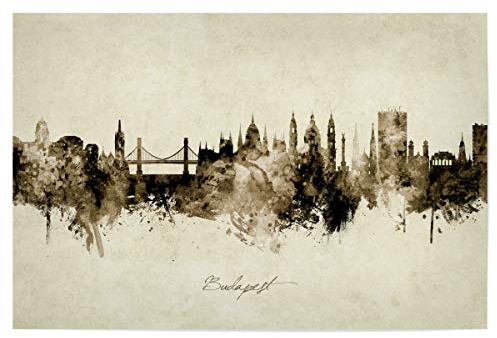 artboxONE Poster 30x20 cm Städte/Budapest Budapest Hungary Skyline Sepia - Bild Budapest Cityscape Hungary