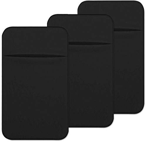 CKANDAY Handy-Kartenhalter im 3er-Pack mit Selbstklebendem Aufkleber für die Rückseite des Telefons, Kartenhüllen aus dehnbarem Stoff, Ausweis mit Kreditkartenfach, Brieftasche zum Aufkleben