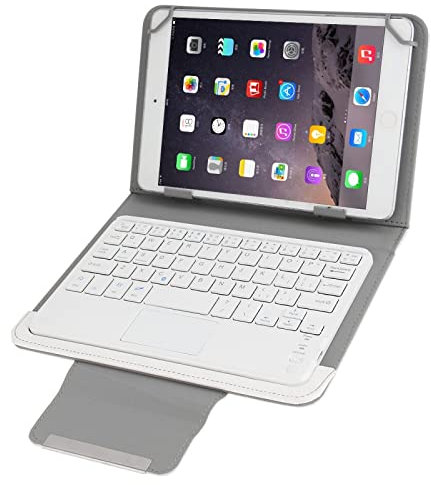 ZZjingli Cas Universel Clavier détachable magnétique Touchpad Bluetooth Housse en Cuir avec Support for 10,1 Pouces iSO & Android et Windows Tablet PC (Noir) (Blanc) (Color : Black)