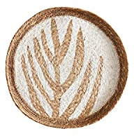 Gift Company Wand-oder Tischdeko Havanna Blatt Jute Weiss Natur Ø 30 cm, Wandobjekt, Geschenk, Dekoration