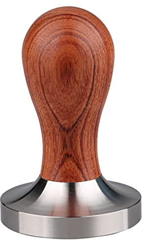 Coffee Tamper Espresso Press 304 Stainless Steel Flat Base Wooden Handle for Coffee Barista Espresso Machines Accessory 58mm
