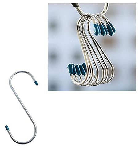 381 S Shaped Hanging Hooks Set Heavy Duty Metal Stainless Steel S Hooks Clothes Storage Hangers Kitchen Utensils Garden Bathroom Office Work Shop Butchers Meat Hooks Industrial Tools Accessories(5Pc)