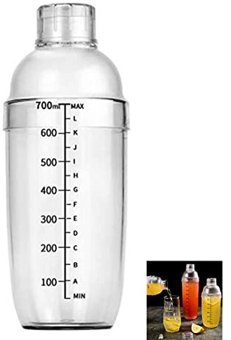 ZNZNANG Cocktailshaker aus Kunststoff Manueller Shaker mit Skala Boba Teekanne Kunststoff-Cocktail-Shaker (700 cc/24 oz)…