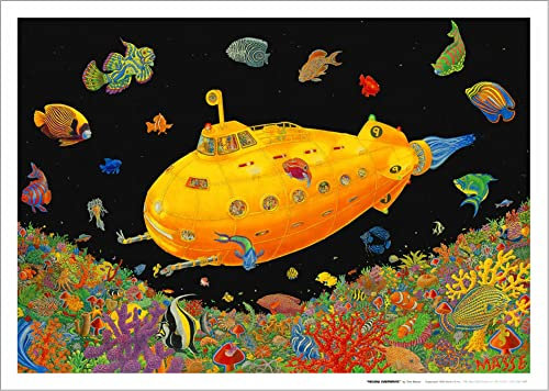 Buyartforless Tom Masse, Poster mit gelbem U-Boot, ca. 81 x 56 cm