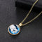 WKqifeil Wish Creative Handmade Jewelry ETSY Blue Sky and White Cloud Eagle Pendant Drop Shape Resin Necklace