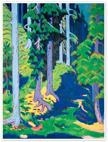 Posterlounge Waldinneres, 1937 Poster | 50 x 70 cm von Ernst Ludwig Kirchner Grün Wandbilder Wanddeko