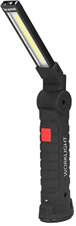 Luz de Trabajo LED Recargable, 2000 MAh, Rotación de 360 grados, IP65, Base Magnética Impermeable, Linterna LED Plegable, Luz de Trabajo Inalámbrica de Mano para Reparación de Automóviles, Hogar