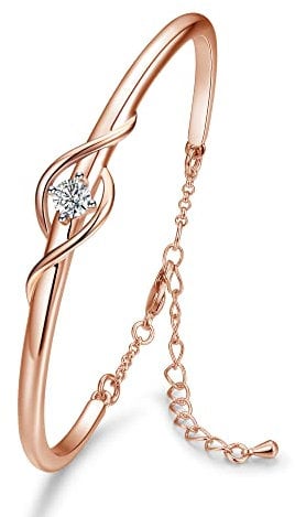 Praelinos Wächter der Liebe Armband Rose Gold Plattiert Schmuck für Frauen Armband 5A Cubic Zirkonia Weihnachten Valentinstag Geburtstag Geschenke für Mama Mädchen ihr