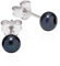 NKlaus Paire de clous d'oreilles Perle de Péacock 925 Argent Tahiti couleur Perle de culture 4mm Boucles d'oreilles 11290