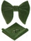 HOULIFE Fliege Herren Set - Verstellbare Fliege aus Samt Vorgebunden Fliege, einfarbige Einstecktuch, Manschettenknöpfe Set für Bräutigam Hochzeit formal mit Geschenkbox (Olivgrün)