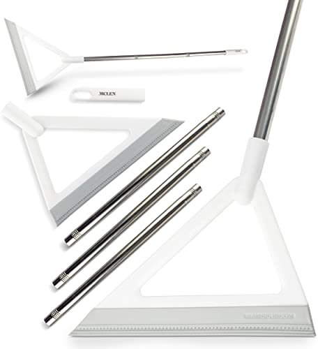 MCLEN Rakelbesen für Boden, Fenster, Fliesen, Holz, Teppiche/Tierhaarentferner/Silikon-Magischer Besenkehrer mit abnehmbarem Kopf/Haushaltsreinigungswerkzeug für Wasser, Staub, Glas, 132,1 cm