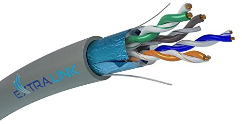 EXTRALINK Cavo Ethernet interno CAT 5E FTP F/UTP, 305 m, interno Twisted Pair Internet, cavo LAN, AWG24 CCA UTP RJ45, in rame