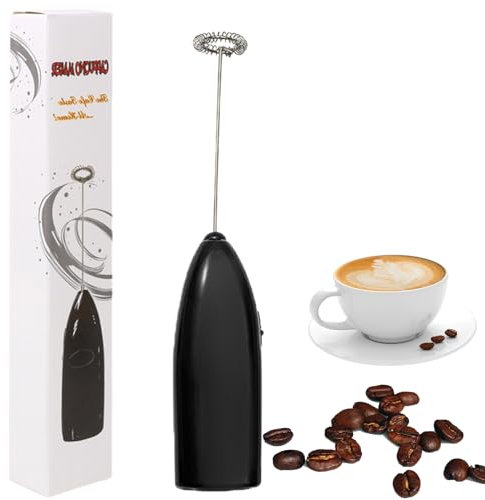 Milk Frother Handheld, Electric Coffee Foam Blender Battery Operated Whisk Mini Foam Stirrer Coffee Mixer Wand for Cappuccino, Frappe, Matcha, Hot Chocolate