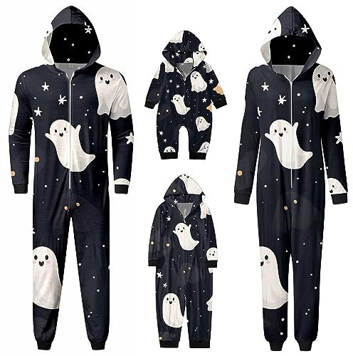 Halloween Pyjama Familien Sets Halloween Skelettn Nachthemden Familie Pullover Overall Kostüm Strampler Kinder Nachthemd Seide Schlafanzüge Family Hausanzug Einteiler mit Kapuze Damen