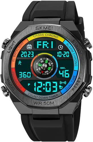 findtime Schrittzähler Uhr Nicht Bluetooth/Keine App/Ohne Handy Erforderlich Digital Fitnessuhr mit Pedometer Kalorienzähler Zum Joggen Laufen Laufuhr
