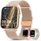 elfofle Montre Connectée Femme avec Appel Bluetooth，Écran Tactile HD 1,83, IP67 étanche /SpO2 Fitness Tracker/Cycle Menstruel Fréquence Cardiaque Moniteur de Sommeil pour iOS Android (Or)