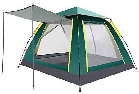 Tent 3-4 Person Windbreak Camping Tent Waterproof Sun Anti UV Tourist Automatic Tents for Outdoor Hiking Beach Travel Outdoor (Green) (Green) (Green)