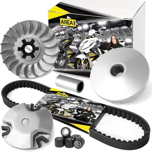 Area1 Ersatz Variomatik + Keilriemen für 50ccm 2-Takt. Kompatibel mit ATU Explorer Race GT50 Race 2 Speed Iron Hi Spin GE Candy Classic Commodo Cracker Jump K50 Kallio Twister