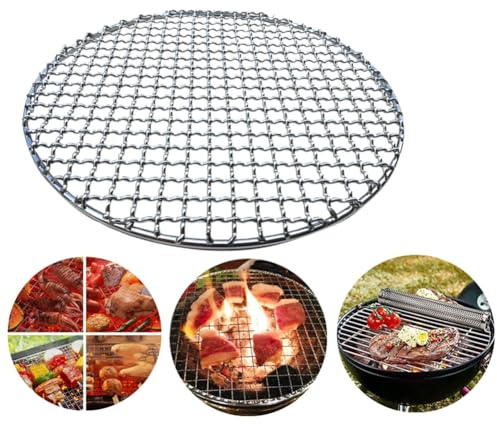 tulkdexi 304 Edelstahl Rundes Grillgitter, Grillrost rund, Edelstahl Rund für Schwenkgrill, Schwenkgrill Rost BBQ Grill Zubehör, Runder Grillrost Aus-Rostfreiem Stahl 30 cm
