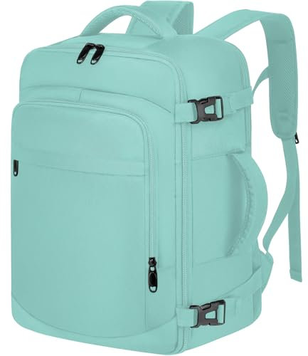 ENZOSUM Handgepäck Rucksack 40x20x25cm für Ryanair Kabinentaschen Flugzeug Reiserucksack Untersitz Handgepäck Tasche für Wizz 40x30x20 mit Separatem 14-Zoll-Computerfach für Weekender Kurze Tirp,Grün