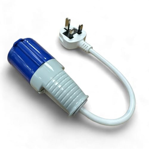 Vanilla Leisure 16amp to 13amp Adapter Caravan Hook Up Cable 240V 3 Pin UK Electric Hook Up For Camping, Caravan, Campervan Mains To UK Plugs