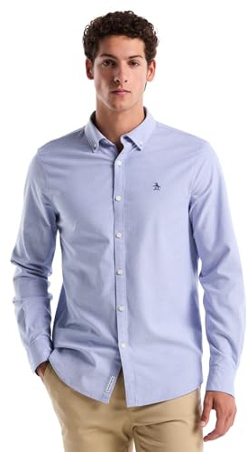 Original Penguin Men's Men's Ecovero™ Oxford Stretch Shirt Long Sleeve Button Down Shirt