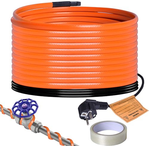 Plutohiker Cavo riscaldante antigelo, 12 m, autoregolante, per tubi dell'acqua in metallo/plastica, piante, palme, tubi domestici, grondaie, salice