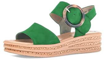Gabor Damen Plateausandalen 64.550-4 cm Plateauabsatz & Klettverschluss - Elegante Sandalen & Slides für Damen - Verde 39