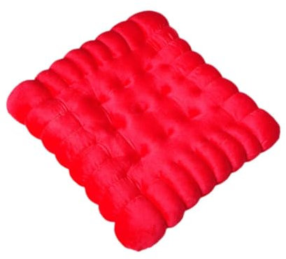 MagiDeal Keksförmiges Kissen, quadratisches Stuhlpolster, Po-Kissen, Moderne süße Dekorationen, Bodenkissen, Stuhlkissen für Tatami-Meditation, Rot