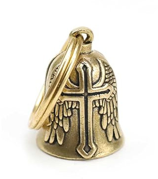 HUANR Clochette Moto, Vintage en Laiton Cloche Moto Porte Bonheur, avec Porte-Clés, Cloche Motard, Cloche Porte-Bonheur de Moto, Porte-Clés Accessoires de Moto