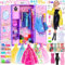 11.5 Zoll Mädchen Puppe mit Puppe Kleiderschrank Schrank Playset schließen Mode Lange Kleider, Schuhe, Handtaschen und anderes Zubehör für Mädchen Alter 3+ Geschenk EIN (Purple)