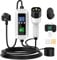 FNITAER EV Charger Cable Type 2 to 3 Pin Plug 2.99kw, 6M, 6/8/10/13A, Adjustable Current EV Charger,With LED Screen Timing Delay IP66/IP65, With Carry Bag and Type 2 EV Cable Holder for EVs and PHEVs