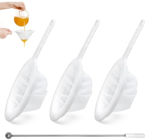 APOMOONS 3 colino in plastica per filtro kefir, 100/200/400 Mesh colino in nylon extra fine, filtro da cucina con manici antiscivolo, adatto per filtrare yogurt, vino lattico e miele