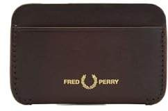 Fred Perry Herren Damen Unisex L4334 brüniertes Leder Kartenhalter Geldbörse – Oxblood