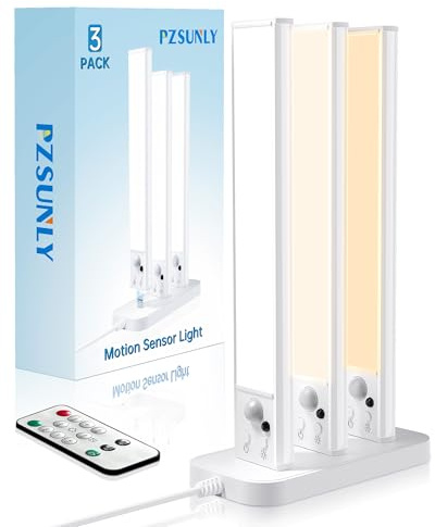 PZSUNLY LED Schrankbeleuchtung mit USB-C-Ladestation, Dimmbar, 3 Stück | Schranklicht mit Bewegungsmelder, 3 Betriebsmodi & 3 Farbtemperaturen, Unterschrankbeleuchtung für Küche, Kleiderschrank