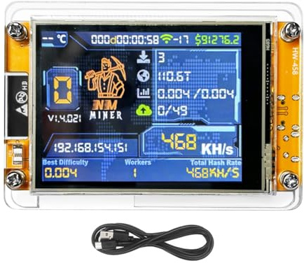 Correa V2 468KH/S Hashrate BTC Solo Lottery Miner ESP32 2.8 Inch Smart Display Bitcoin Crypto Lottery Miner
