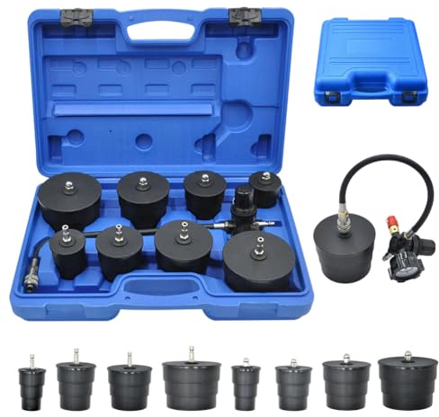 Tutamaz 9tlg Turbolader Ladeluft System Adapter Satz,Tester Druckbereich 60bar-80psi, Kühlwasser Abdrückgerät für Ladeluftschläuche Abgasturbolader Kompressorsysteme