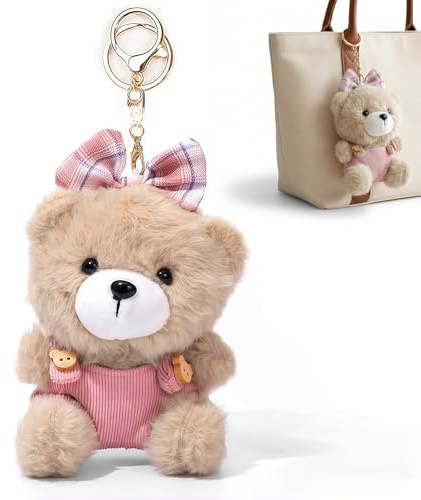 ZenithBurst Porte-clés en forme d'ours en peluche - Pour sac à main, sac à dos, clés de voiture - Petits cadeaux pour femmes et enfants