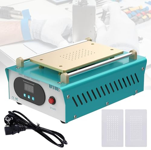 Ayolofei Heizplatte Handy Reparatur, Heizplatte für Handy Reparatur LCD Bildschirm, Heiztrenner für Handy mit PTC, Heizplatte Bildschirmtrenner inklusive 2 Silikonpads, Blau