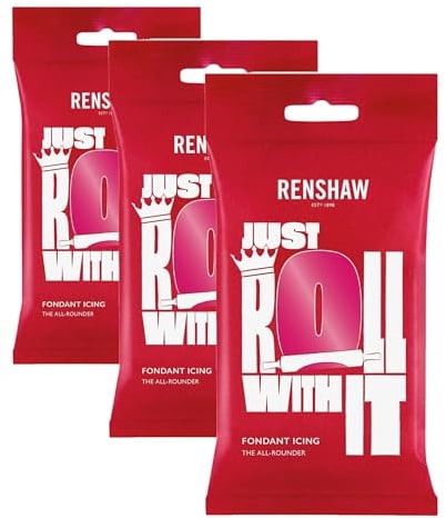 Renshaw Fuchsia Pink Ready to Roll Fondant Icing, 250 g (Pack of 3)