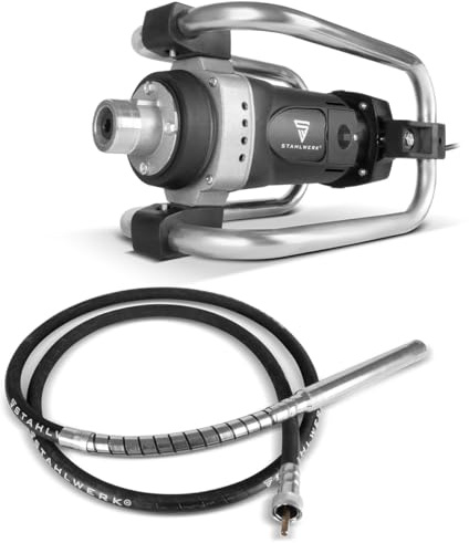 STAHLWERK Betonrüttler Set 1.600 Watt, 19.000 U/min, Rüttelflasche 45 mm
