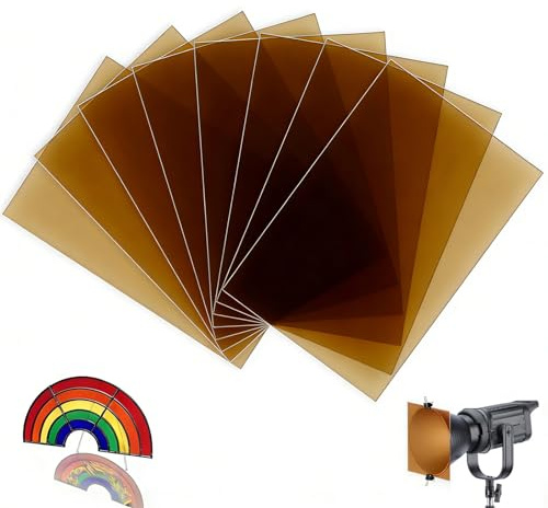 mawmuaw 8stk Lampenfolie Rauchgrau Hitzebeständige Farbfolie für LED Lampen | A4 Farbfilter Farbkorrektur, Folie Rauchgrau Transparente, Farbfolien Gel, Lampen, Studioblitz, Foto, Video & DIY 29,7x21cm