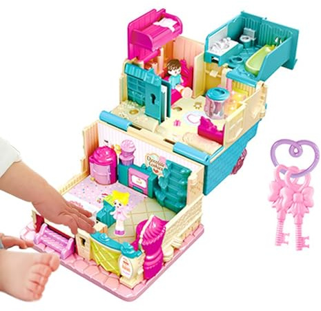 Kinderhaus | Spielzeugvilla mit Licht und Musik | Fantasie-Spielvilla | Für und Mädchen, Zuhause, Schule, Schlafzimmer, Spielzimmer, Vorschule, Kindergarten, Geburtstag